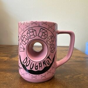 Voodoo Doughnut Coffee Mug The Magic Is In The Hole Ceramic Novelty Donut Cup